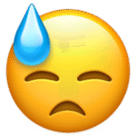 Downcast Face with Sweat