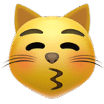 Kissing Cat Face with Closed Eyes