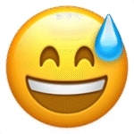 Grinning Face with Sweat